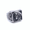 Wholesale Unisex Distressed Geometric Gothic Rose Skull Titanium Steel Ring Jewelry