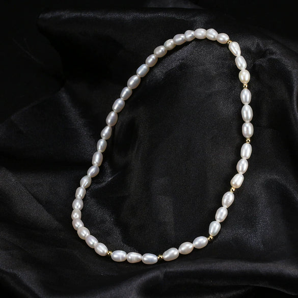 Wholesale Unisex Double Layer Natural Freshwater Pearl Bracelet 925 Sterling Silver Electroplated