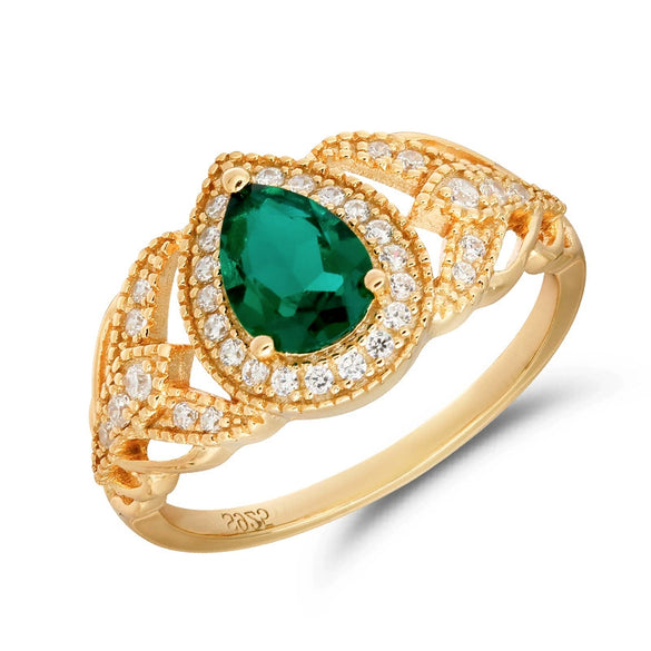 Wholesale Unisex Drop Shape Electroplated S925 Sterling Silver Ring