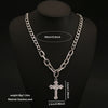 Wholesale Unisex Electroplated Cross Cuban Chain Necklace Made Of Titanium Steel In Boyfriend Style