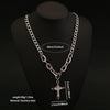 Wholesale Unisex Electroplated Cross Cuban Chain Necklace Made Of Titanium Steel In Boyfriend Style