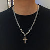 Wholesale Unisex Electroplated Cross Cuban Chain Necklace Made Of Titanium Steel In Boyfriend Style
