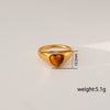 Wholesale Unisex Electroplated Geometric Natural Stone Stainless Steel Ring Hand Jewelry