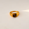 Wholesale Unisex Electroplated Geometric Natural Stone Stainless Steel Ring Hand Jewelry