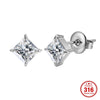 Wholesale Unisex Electroplated Geometric Square Zircon Stainless Steel Earrings