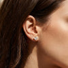 Wholesale Unisex Electroplated Geometric Square Zircon Stainless Steel Earrings