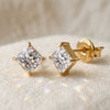Wholesale Unisex Electroplated Geometric Square Zircon Stainless Steel Earrings
