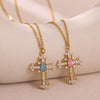 Wholesale Unisex Electroplated Gold Stainless Steel Cross Pendant Necklace
