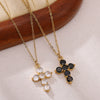 Wholesale Unisex Electroplated Gold Stainless Steel Cross Pendant Necklace