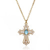 Wholesale Unisex Electroplated Gold Stainless Steel Cross Pendant Necklace