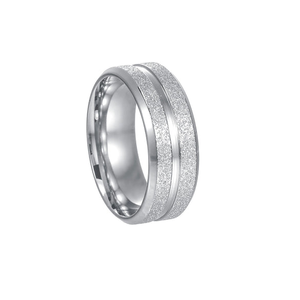 Wholesale Unisex Electroplated Sand Gold Stainless Steel Ring
