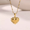 Wholesale Unisex Electroplated Stainless Steel And Gold Heartshaped Cross Chain Pendant Necklace