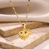 Wholesale Unisex Electroplated Stainless Steel And Gold Heartshaped Cross Chain Pendant Necklace