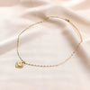 Wholesale Unisex Electroplated Stainless Steel And Gold Heartshaped Cross Chain Pendant Necklace