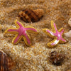 Wholesale Unisex Electroplated Stainless Steel Animal Starfish Oil Drip Earrings