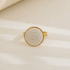 Wholesale Unisex Electroplated Titanium Steel And Stainless Steel Geometric Round Enamel Retro Opening Ring