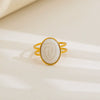 Wholesale Unisex Electroplated Titanium Steel And Stainless Steel Geometric Round Enamel Retro Opening Ring