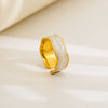 Wholesale Unisex Electroplated Titanium Steel And Stainless Steel Geometric Round Enamel Retro Opening Ring
