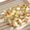 Wholesale Unisex Electroplated Titanium Steel And Stainless Steel Geometric Round Enamel Retro Opening Ring