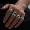 Wholesale Unisex Electroplated Zinc Alloy Rings With Geometric Eight Trigrams Poker And Heartshaped Designs