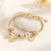 Wholesale Unisex Fashion Alloy Bracelet With Heart Flower Rhombus Letter Number Text Pendant Electroplated