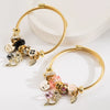 Wholesale Unisex Fashion Animal Diamond Inlaid Titanium Steel Bracelet With Dolphin Pendant