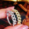 Wholesale Unisex Fashion Copper Zircon Geometric Ring