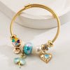 Wholesale Unisex Fashion Diamond Exquisite Beaded Leaves Alloy Bracelet