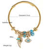 Wholesale Unisex Fashion Diamond Glaze Titanium Steel Bracelet With Devil's Eye Flowers And Animal Zodiac Pendant