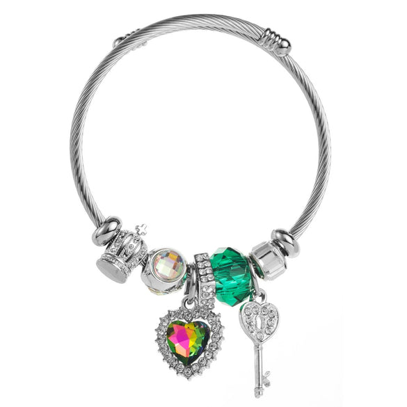 Wholesale Unisex Fashion Diamond Heart Elephant Love Adjustable Bracelet Made Of Alloy