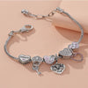 Wholesale Unisex Fashion Electroplated Copper Bracelet With Heart Bow Geometric Letter Pendant