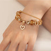 Wholesale Unisex Fashion Geometric Crown Heartshaped Copper Alloy Electroplated Bracelet
