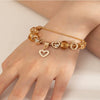 Wholesale Unisex Fashion Geometric Crown Heartshaped Copper Alloy Electroplated Bracelet
