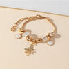 Wholesale Unisex Fashion Geometric Heart Flowers Bow Copper Alloy Electroplated Bracelet Pendant Accessories