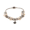 Wholesale Unisex Fashion Geometric Heart Pattern Alloy Electroplated Beaded Pendant Bracelet