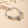 Wholesale Unisex Fashion Geometric Heart Pattern Alloy Electroplated Beaded Pendant Bracelet