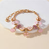 Wholesale Unisex Fashion Geometric Heartshaped Copper Alloy Electroplated Beaded Bracelet With Love Pendant And Diamond Ball Crystal Beads