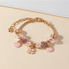 Wholesale Unisex Fashion Geometric Heartshaped Copper Alloy Electroplated Beaded Bracelet With Love Pendant And Diamond Ball Crystal Beads