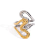 Wholesale Unisex Fashion Geometric Hollow Love Ring In Stainless Steel With Pvd Furnace Vacuum Real Gold Plating