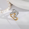 Wholesale Unisex Fashion Geometric Hollow Love Ring In Stainless Steel With Pvd Furnace Vacuum Real Gold Plating