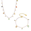 Wholesale Unisex Fashion Pearl Heart Ferris Wheel Multi Accessories Tassel Necklace Jewelry Set Made Of Titanium Steel Shell Beads Zircon And Copper With Electroplating