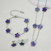Wholesale Unisex Fashion Simple Plants And Flowers Titanium Steel Electroplated Necklace Bracelet Earrings Set
