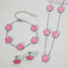 Wholesale Unisex Fashion Simple Plants And Flowers Titanium Steel Electroplated Necklace Bracelet Earrings Set