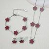 Wholesale Unisex Fashion Simple Plants And Flowers Titanium Steel Electroplated Necklace Bracelet Earrings Set