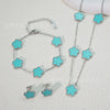Wholesale Unisex Fashion Simple Plants And Flowers Titanium Steel Electroplated Necklace Bracelet Earrings Set