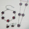 Wholesale Unisex Fashion Simple Plants And Flowers Titanium Steel Electroplated Necklace Bracelet Earrings Set