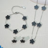 Wholesale Unisex Fashion Simple Plants And Flowers Titanium Steel Electroplated Necklace Bracelet Earrings Set