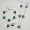 Wholesale Unisex Fashion Simple Plants And Flowers Titanium Steel Electroplated Necklace Bracelet Earrings Set