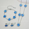 Wholesale Unisex Fashion Simple Plants And Flowers Titanium Steel Electroplated Necklace Bracelet Earrings Set