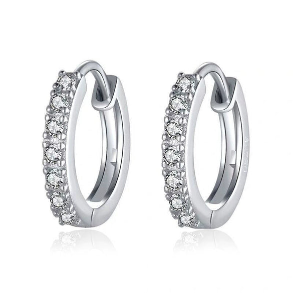 Wholesale Unisex Fashion Zircon And Crystal Earrings In Geometric Style Made Of Alloy With Electroplating Treatment